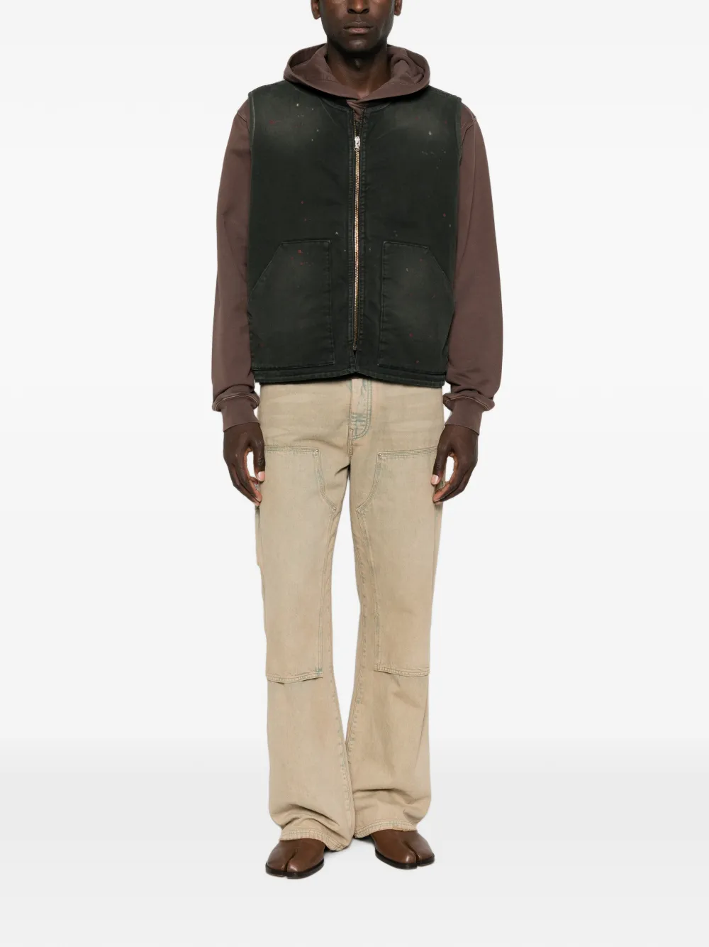 Maison Margiela Bodywarmer met verfspatten Grijs