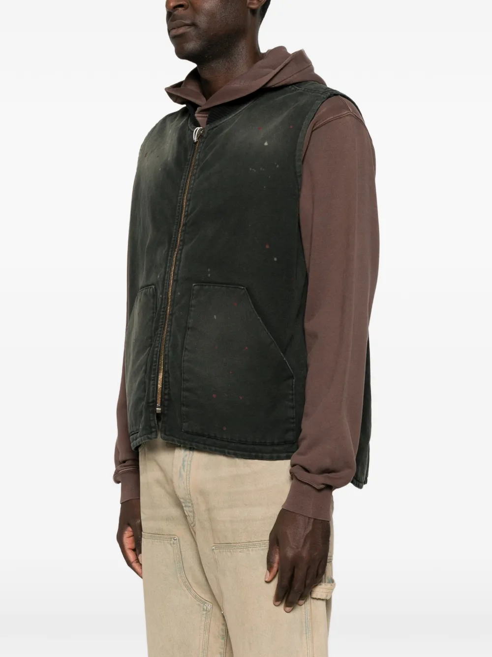 Maison Margiela Bodywarmer met verfspatten Grijs