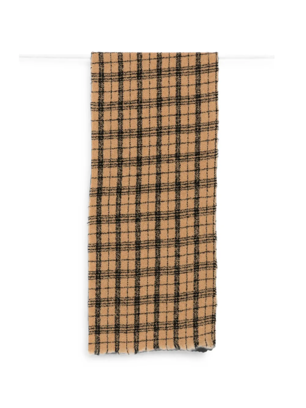 Destin check frayed scarf - Nude