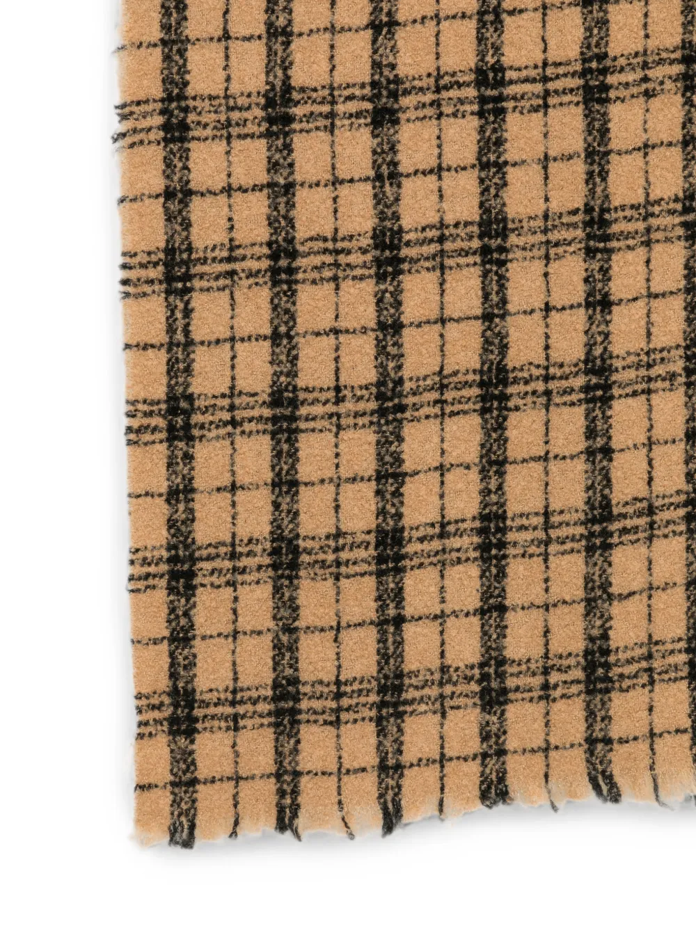 Destin Geruite sjaal met franje Beige