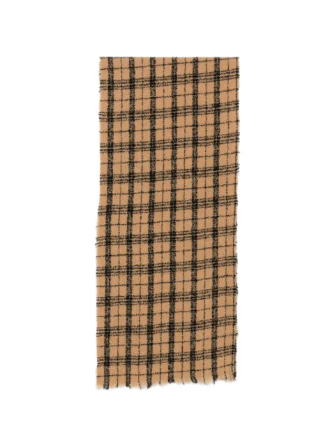Destin check frayed scarf