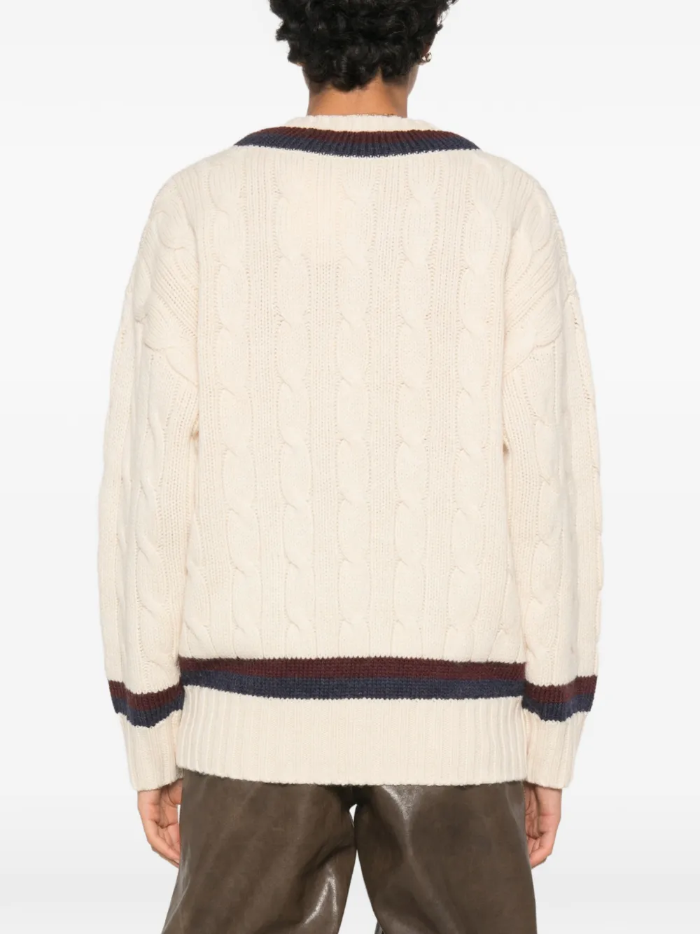 ZIMMERMANN Valiant Cable Knit Sweater in Neutrals, view 4