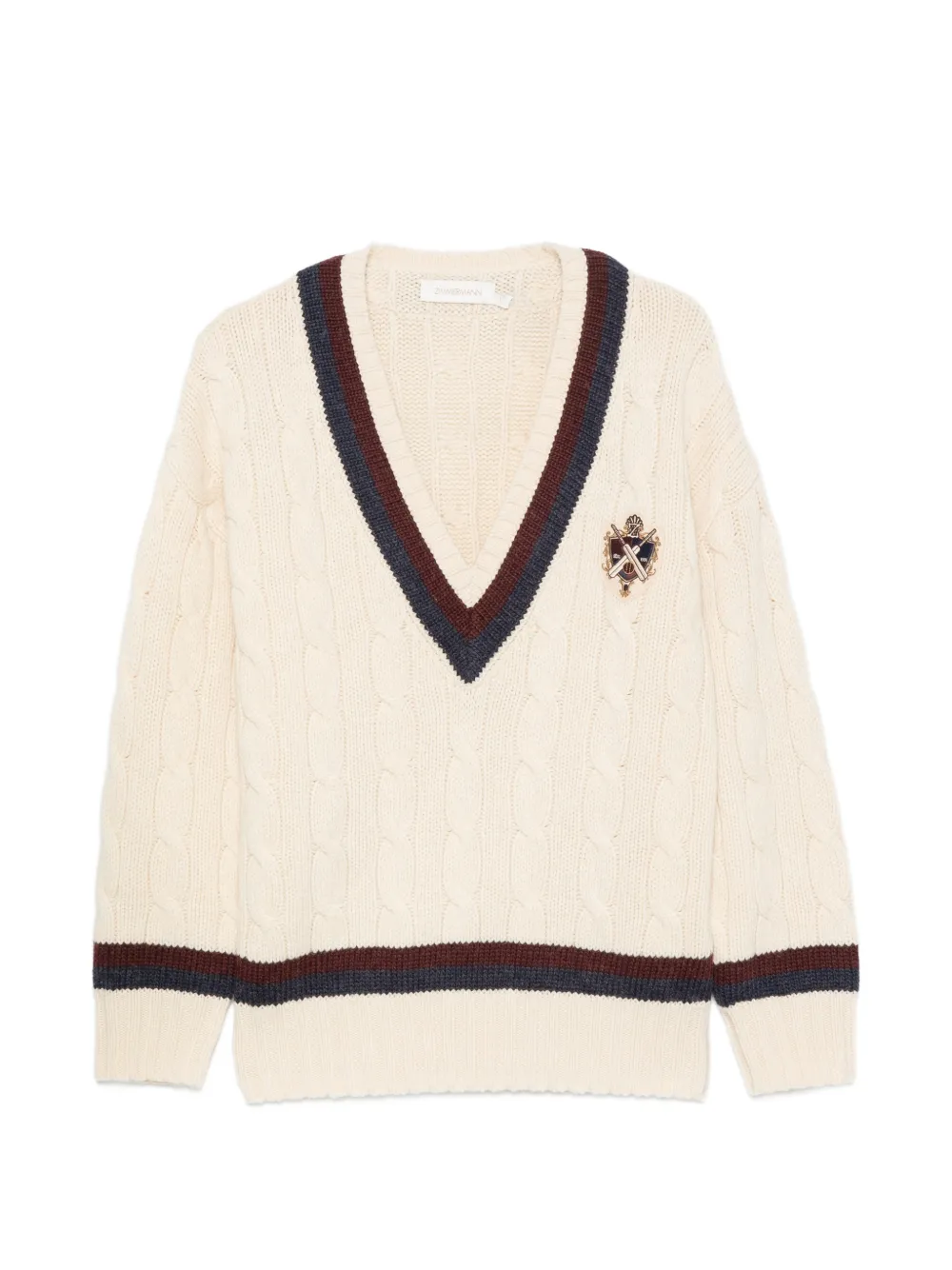 ZIMMERMANN Valiant Pullover mit V-Ausschnitt - Nude