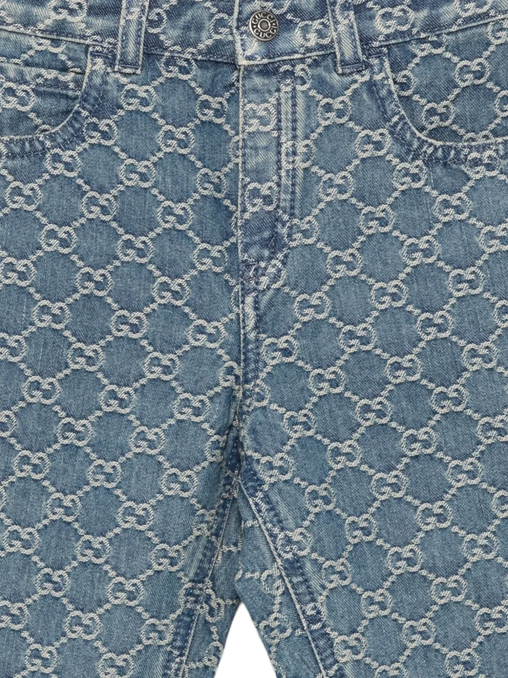 Gucci Kids GG-monogram jeans Blauw