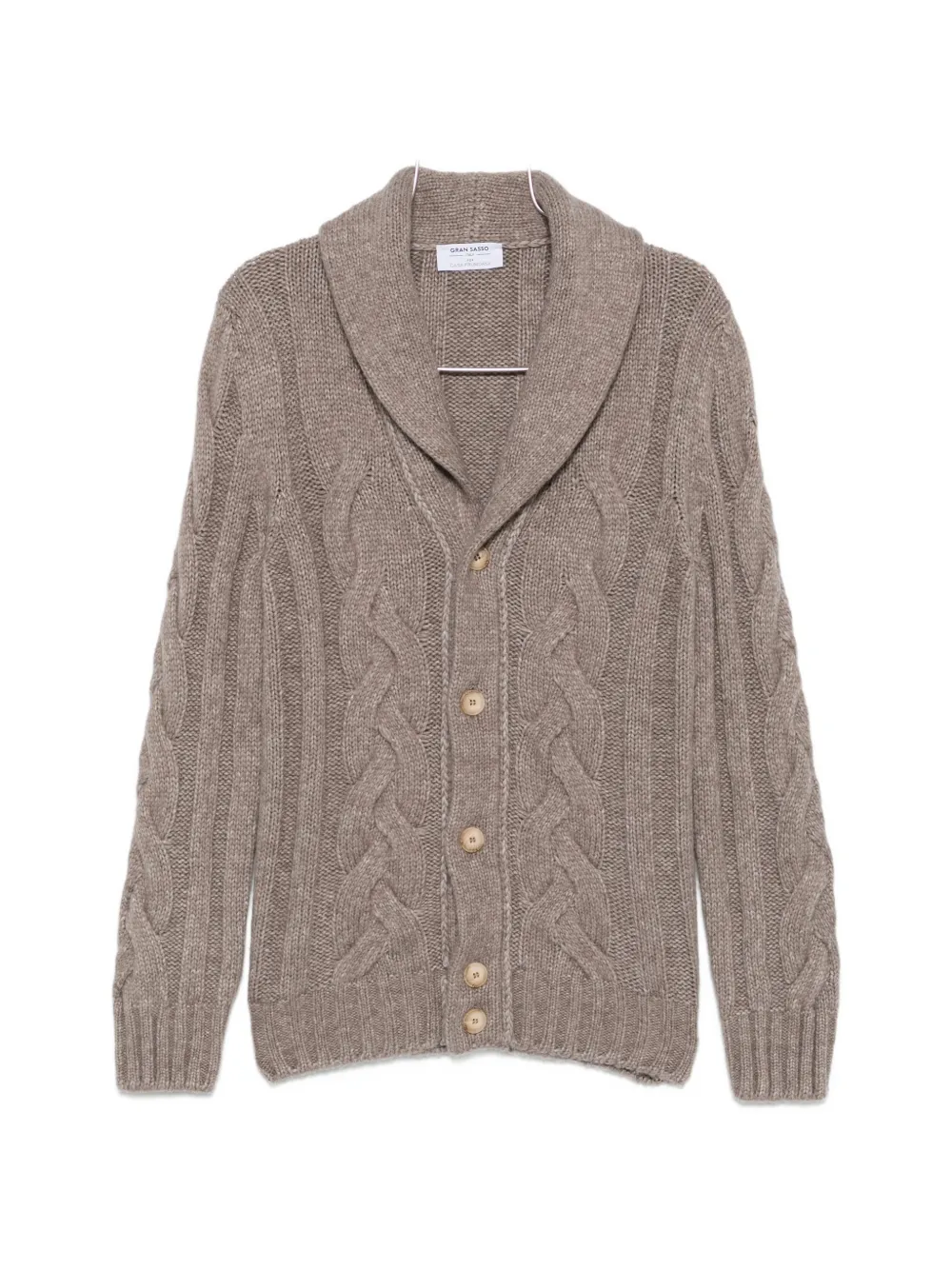 Gran Sasso cable-knit shawl-collar cardigan - Nude