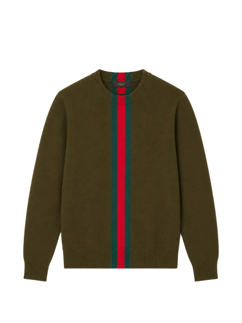 Gucci Kids Web-stripe knit sweater - Grün