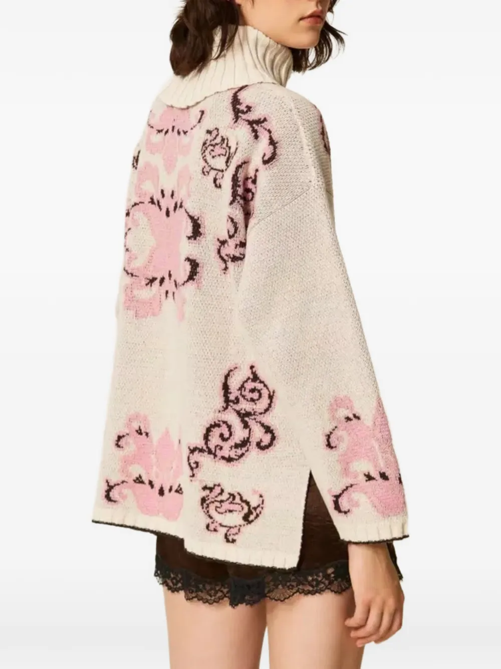 TWINSET Trui met jacquard van wolblend Beige