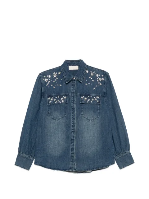 I BLUES crystal-embellished denim shirt