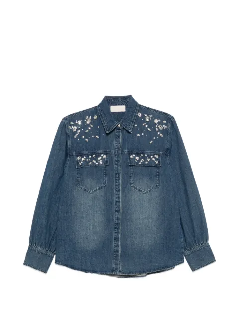 I BLUES crystal-embellished denim shirt