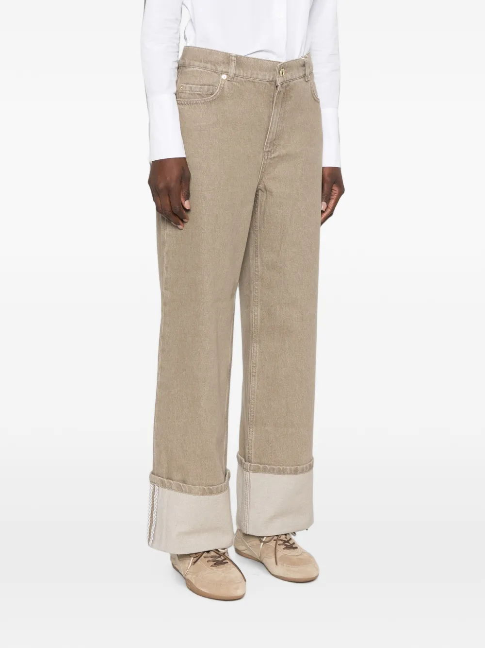 I BLUES Jeans met omgeslagen pijpen Beige
