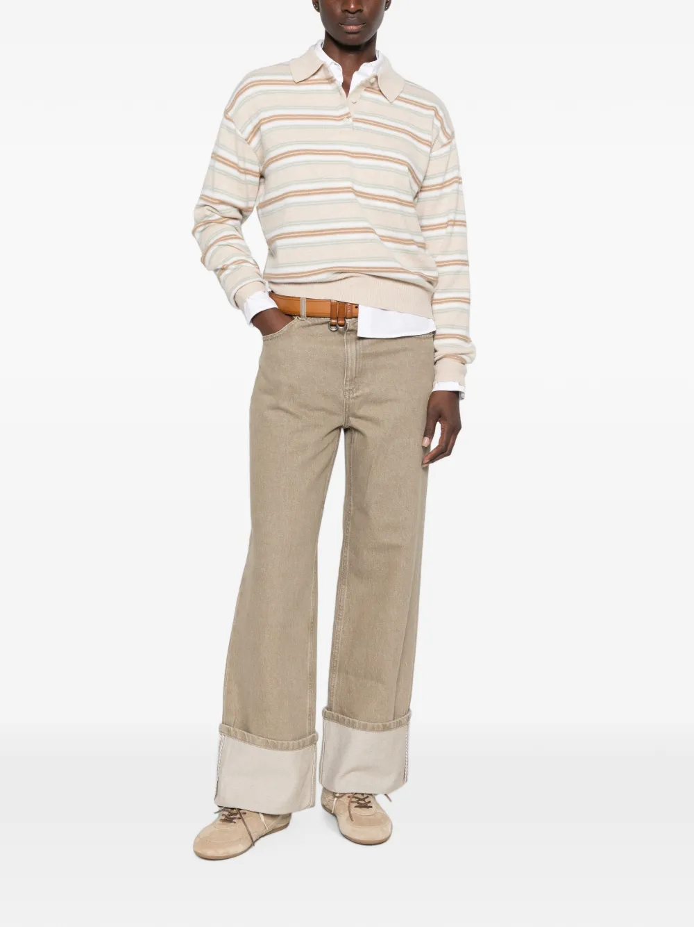 I BLUES Jeans met omgeslagen pijpen Beige