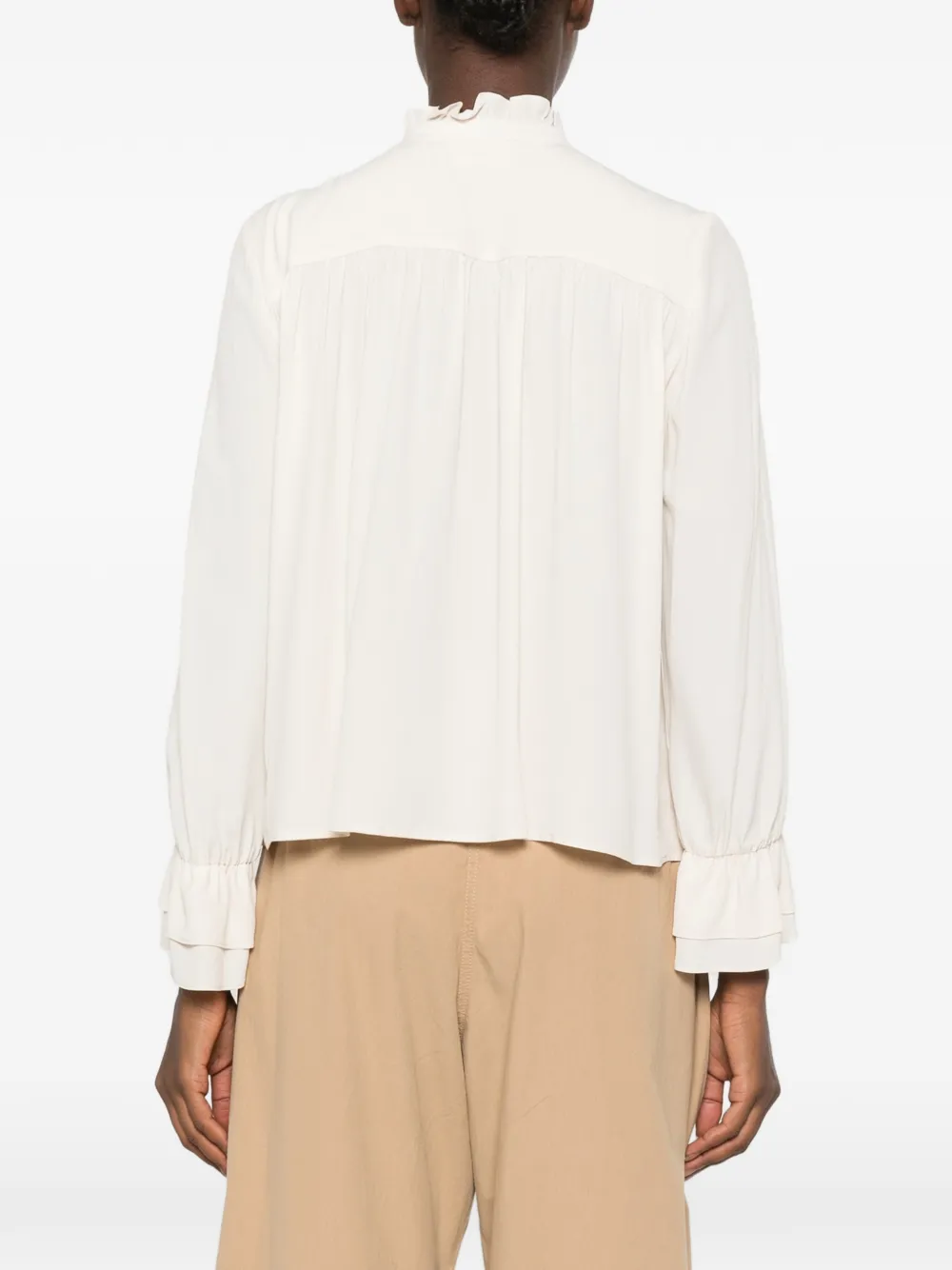 I BLUES Blouse met ruchedetail Beige