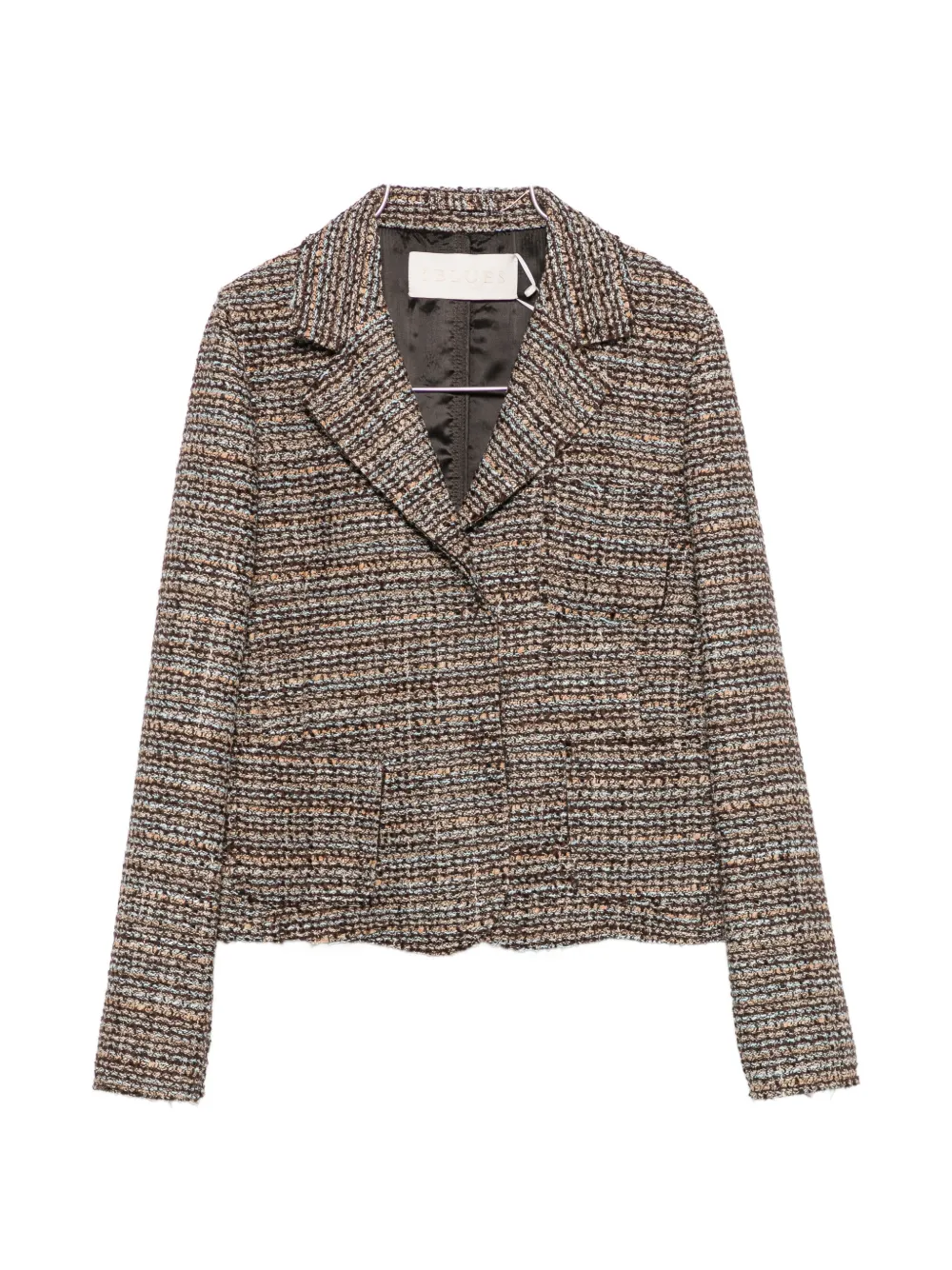 I BLUES bouclé-knit single-breasted jacket - Marrone