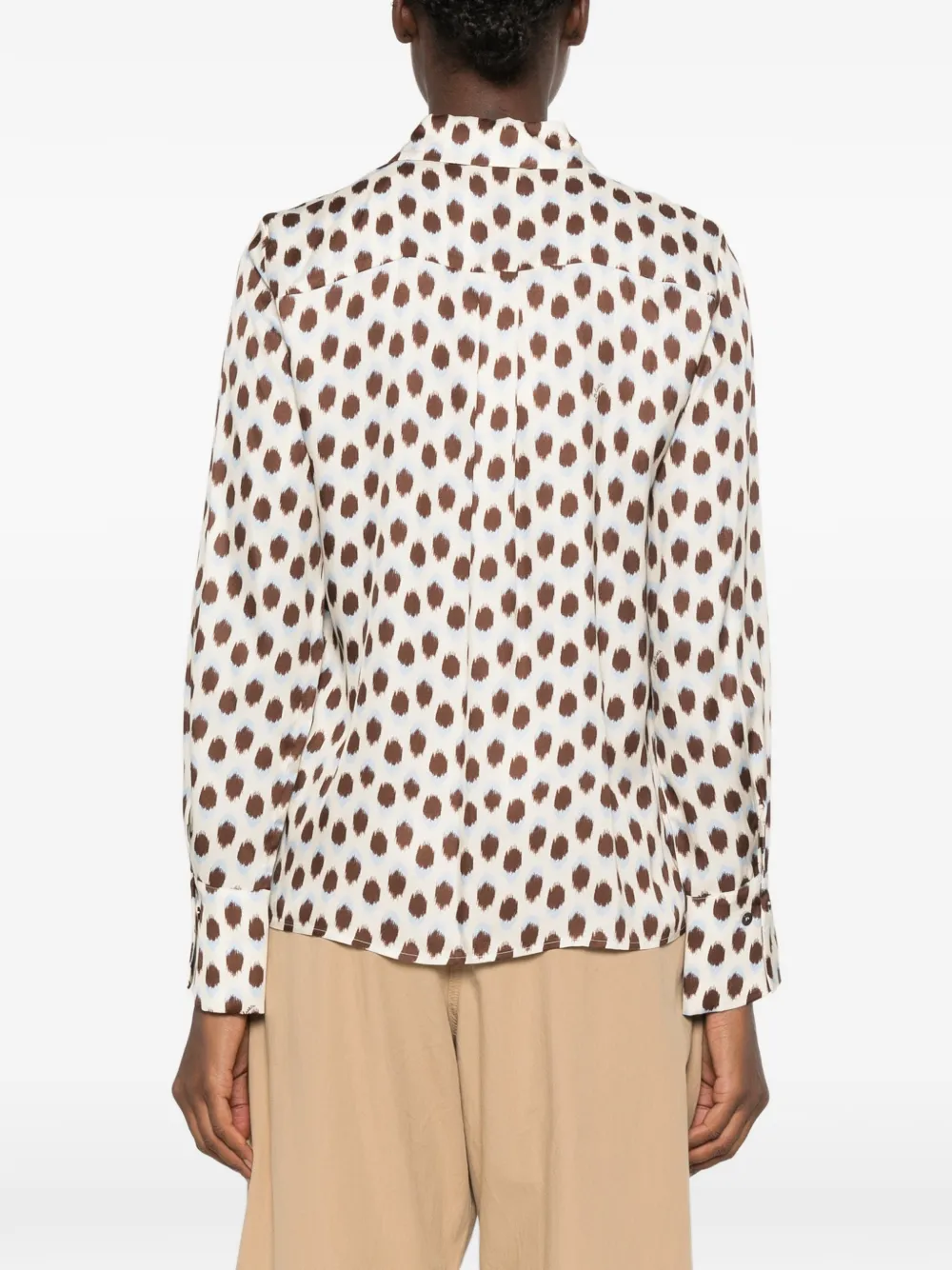I BLUES blouse met abstracte print Beige