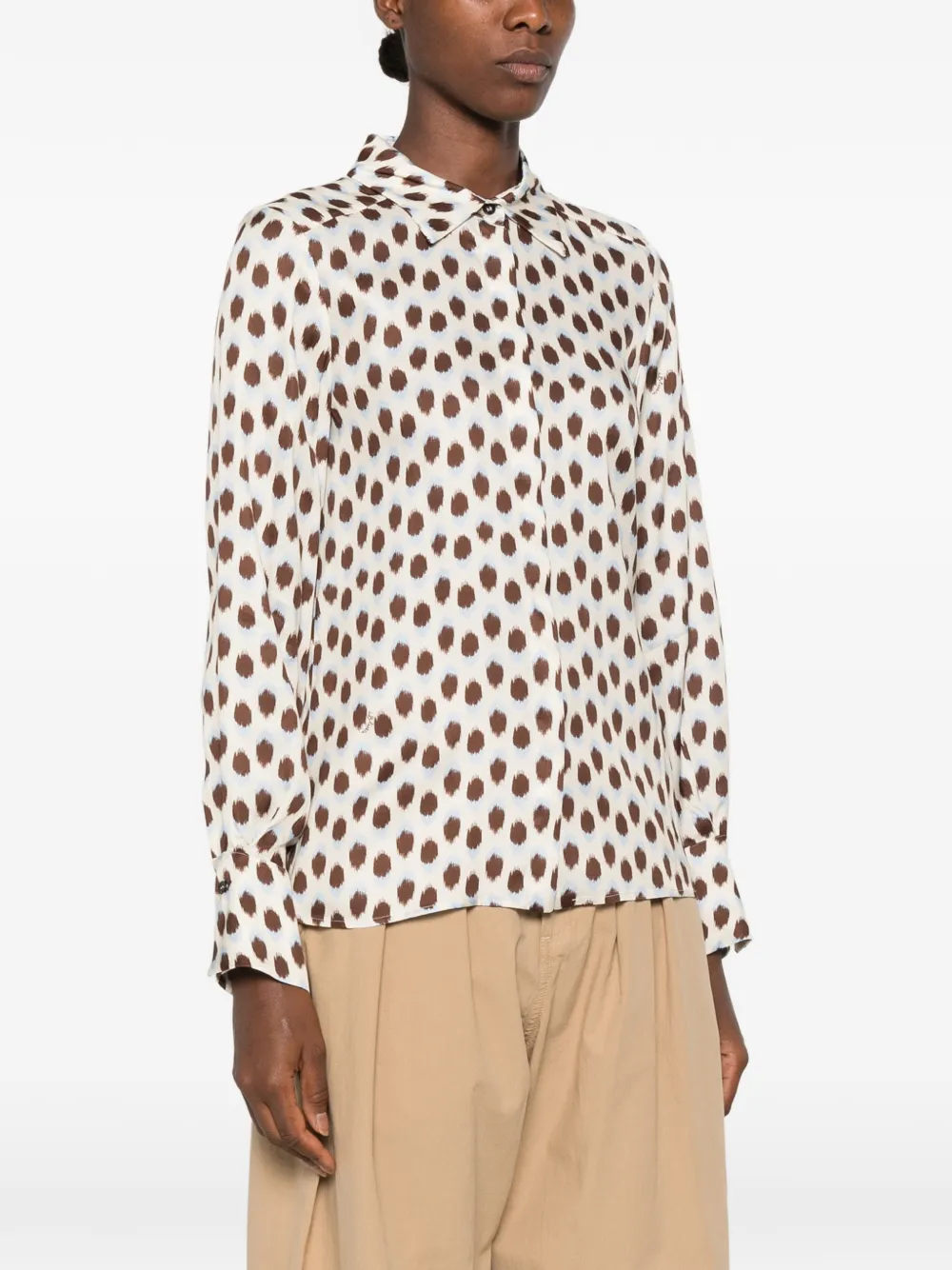 I BLUES blouse met abstracte print Beige