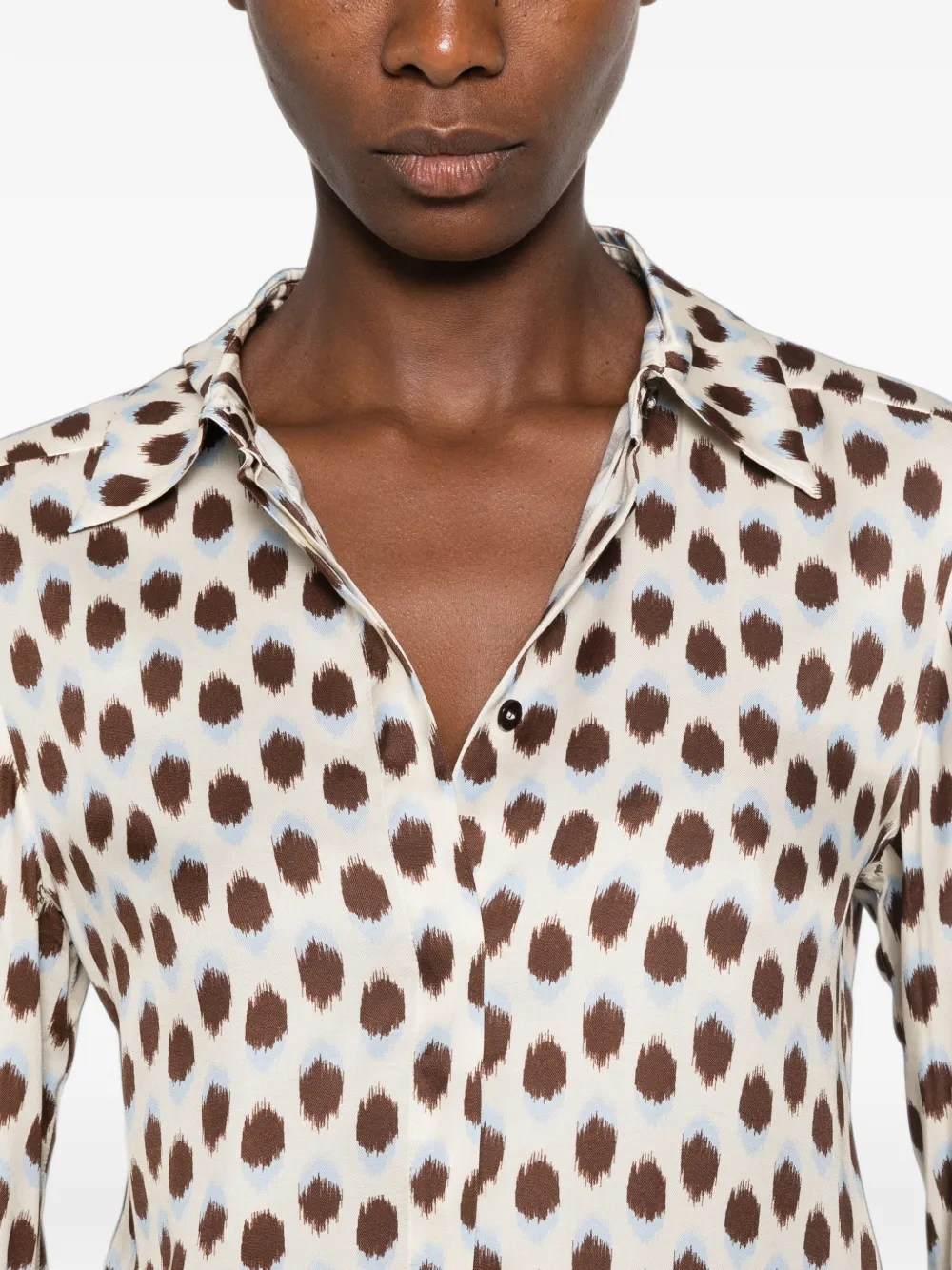 I BLUES blouse met abstracte print Beige