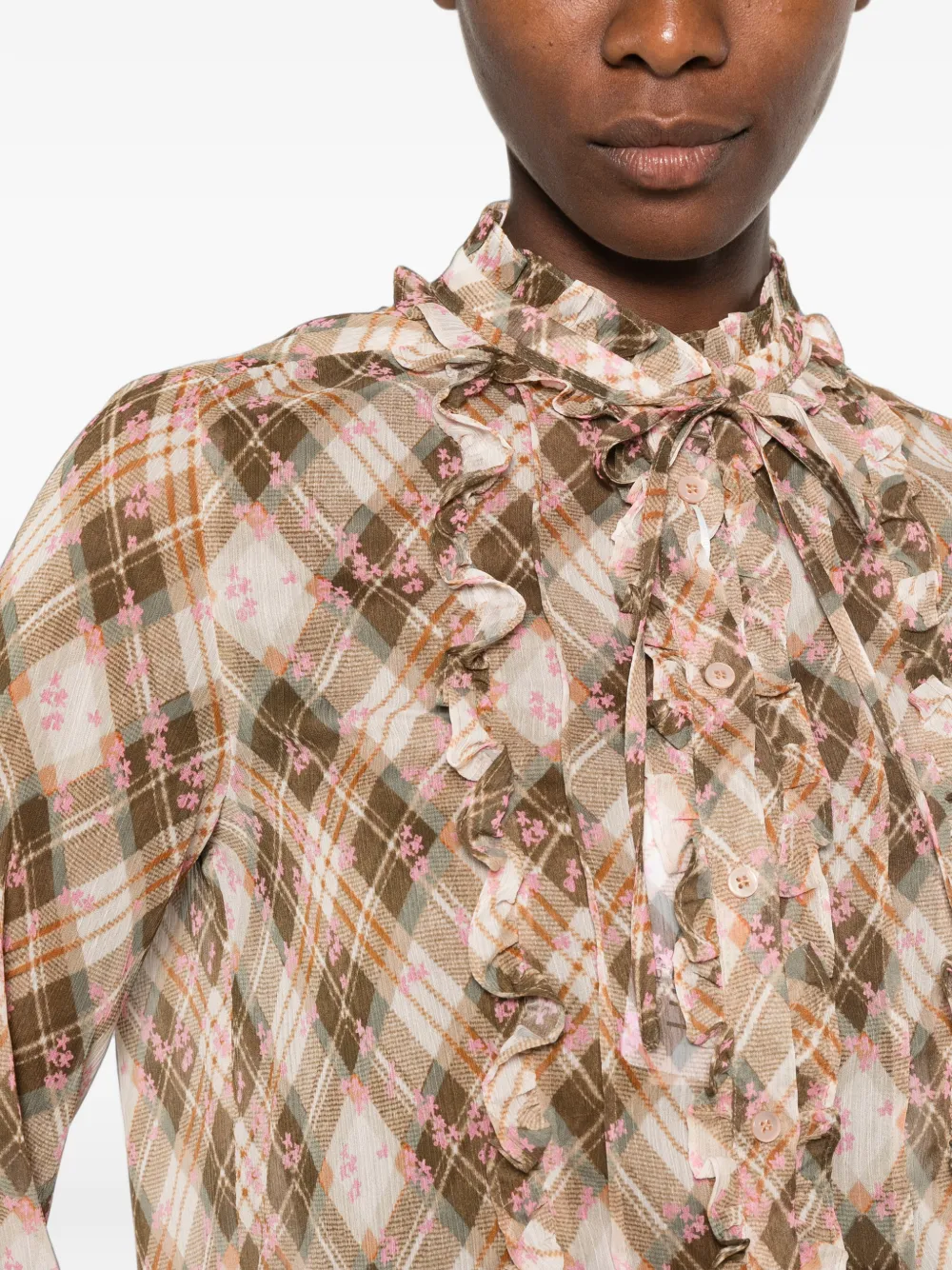 I BLUES Blouse met ruches Beige