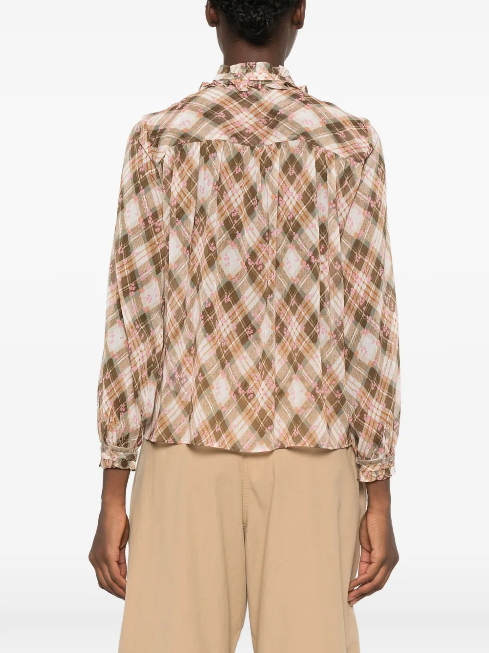 I BLUES Blouse met ruches Beige