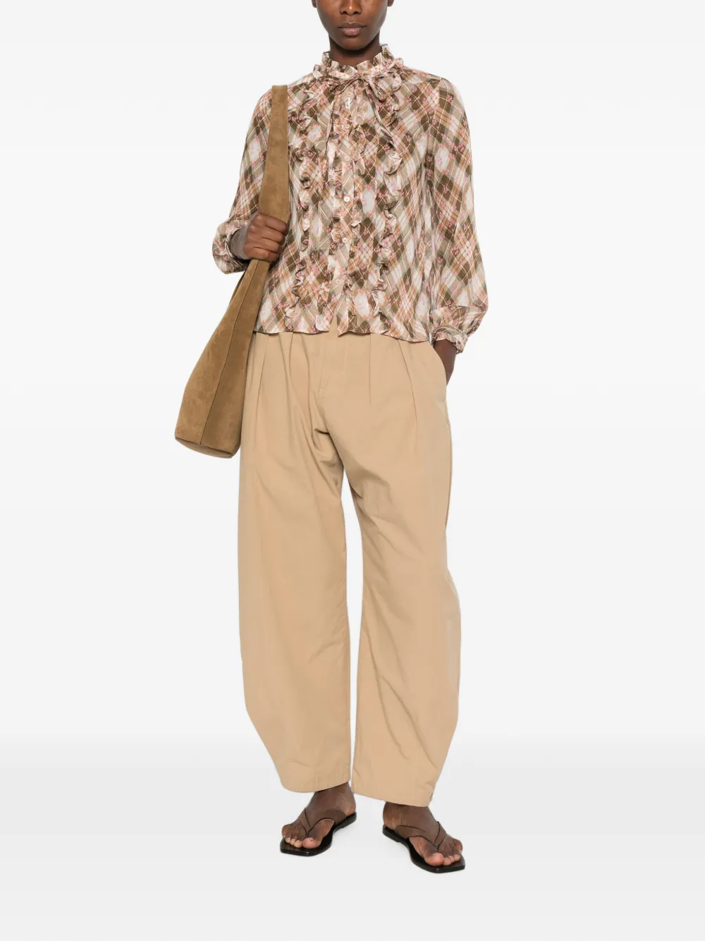 I BLUES Blouse met ruches Beige
