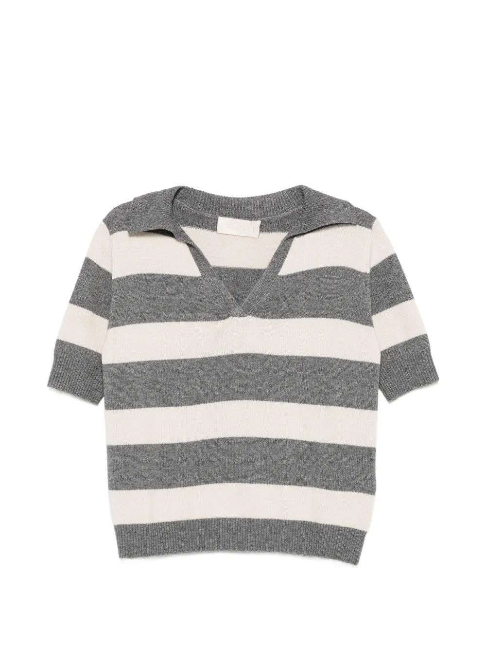I BLUES striped short-sleeve polo top
