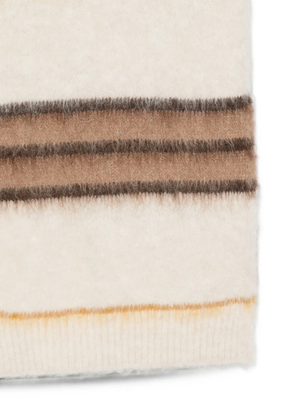 I BLUES horizontal-stripe knitted scarf - Nude