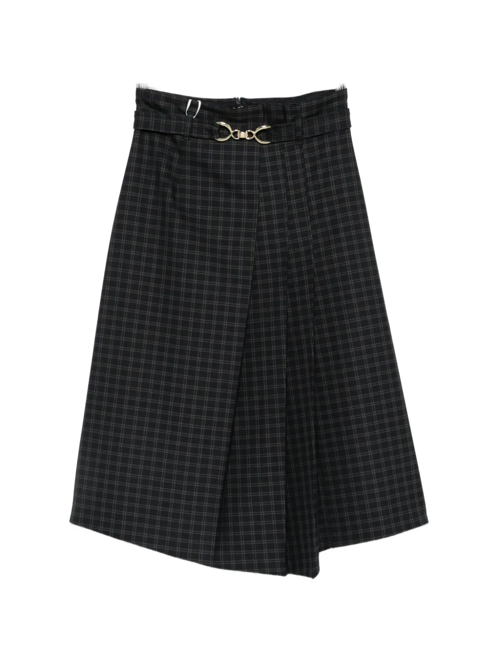 I BLUES tartan pleated skirt - Grigio