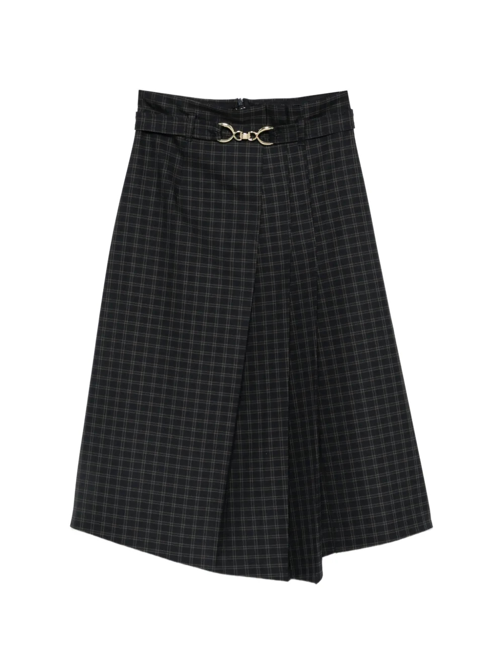 I BLUES tartan pleated skirt - Grigio