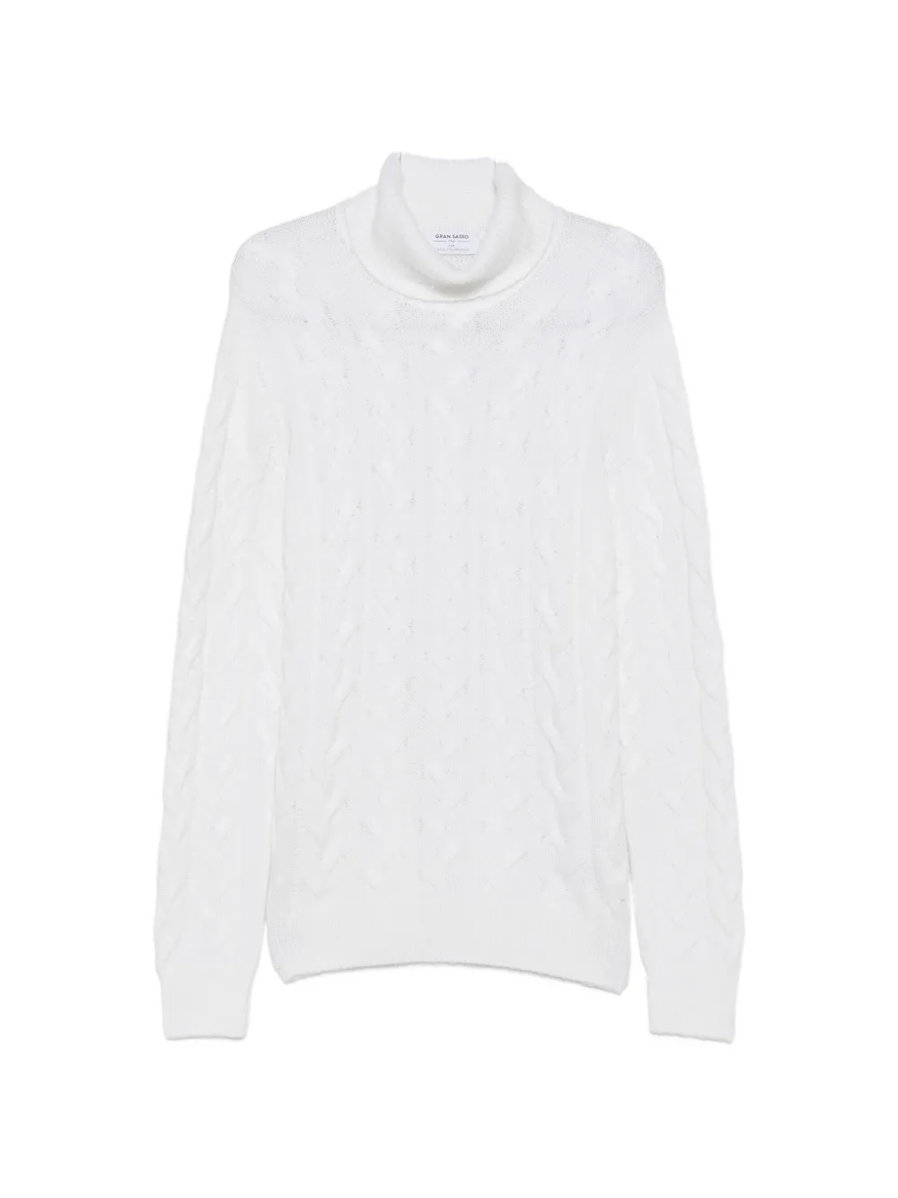 Gran Sasso cable-knit roll-neck sweater - Weiß