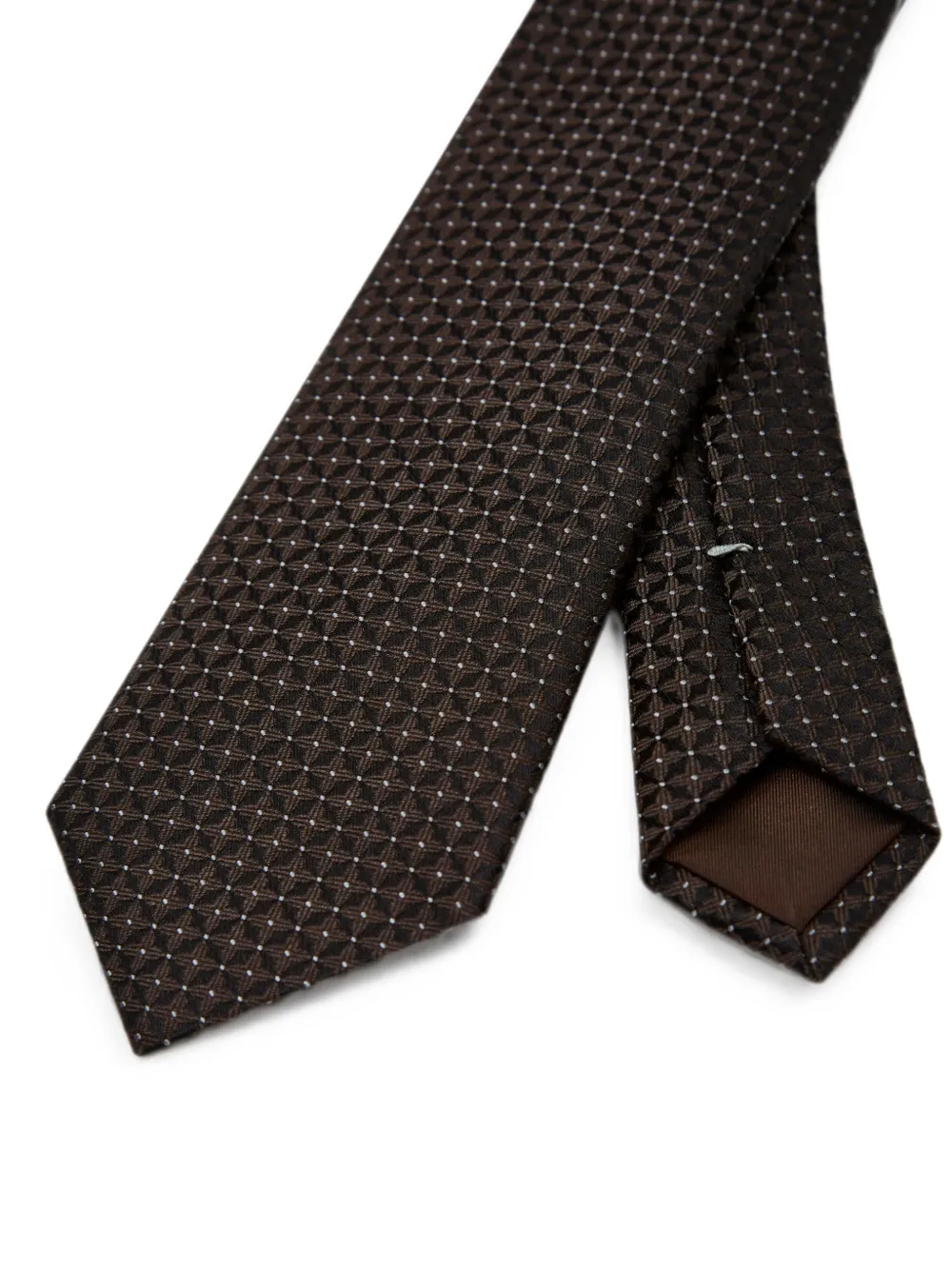 Canali Stropdas met geometrisch patroon Bruin