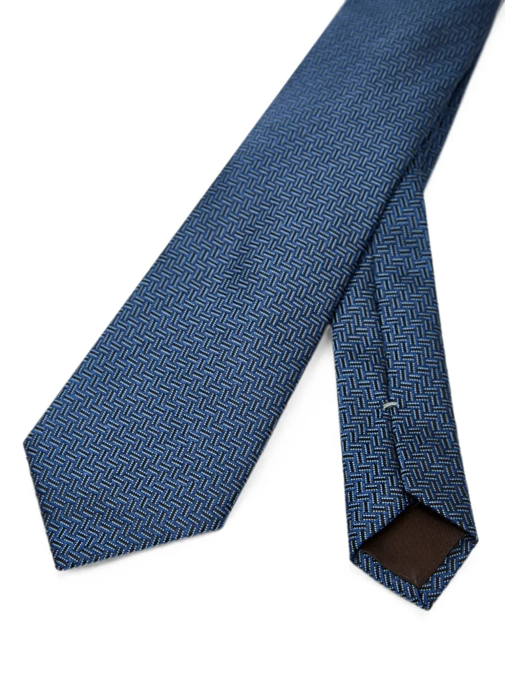 Canali Zijden stropdas met geometrisch patroon Blauw