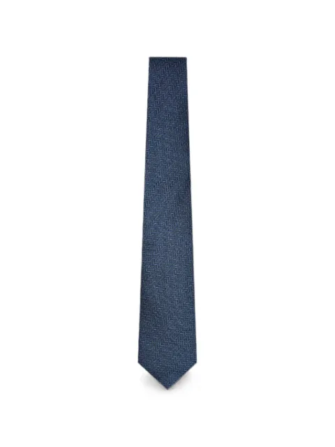 Canali geometric-pattern silk tie