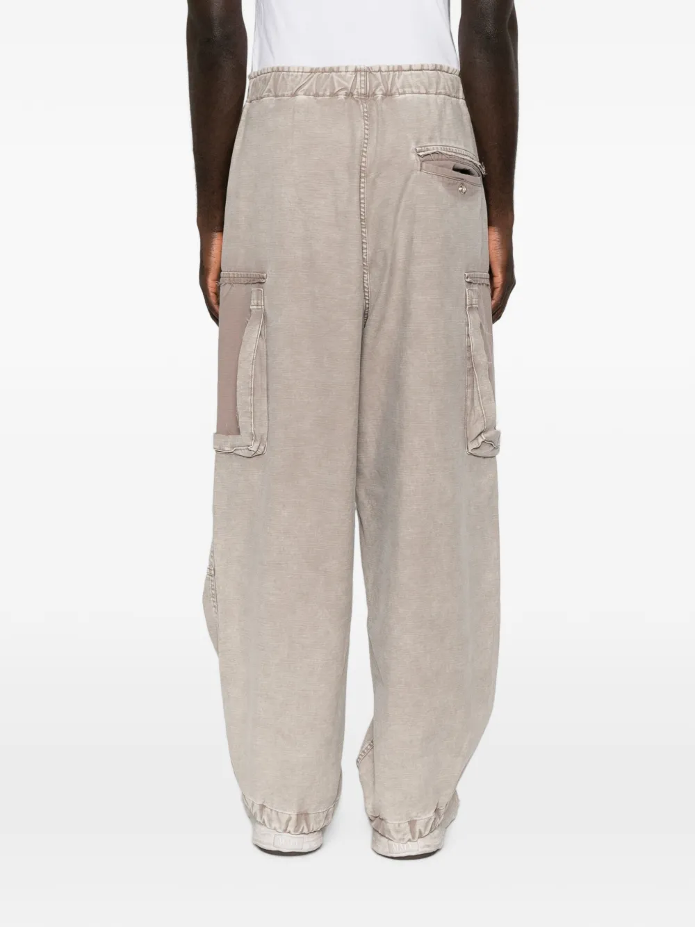 Maison MIHARA YASUHIRO Cargo broek met trekkoordtaille en vlakken Beige