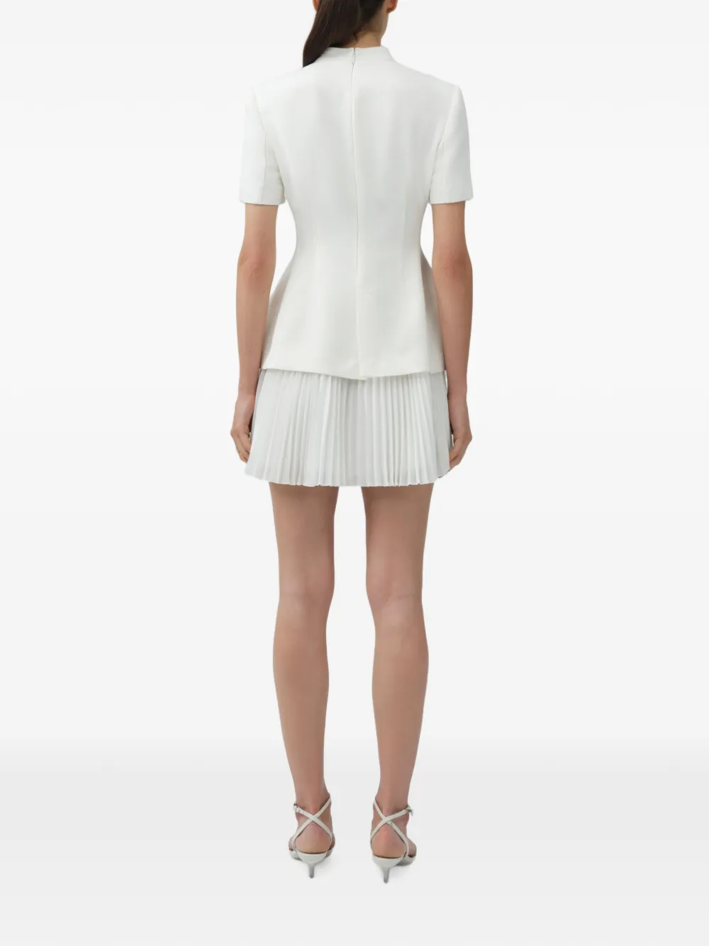 SIMKHAI Leah blazer met geplooide rok en mini-jurk Wit