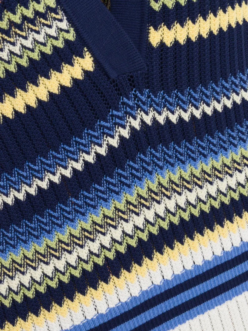 SIMKHAI Kerrin chevron gebreide midi-jurk Blauw
