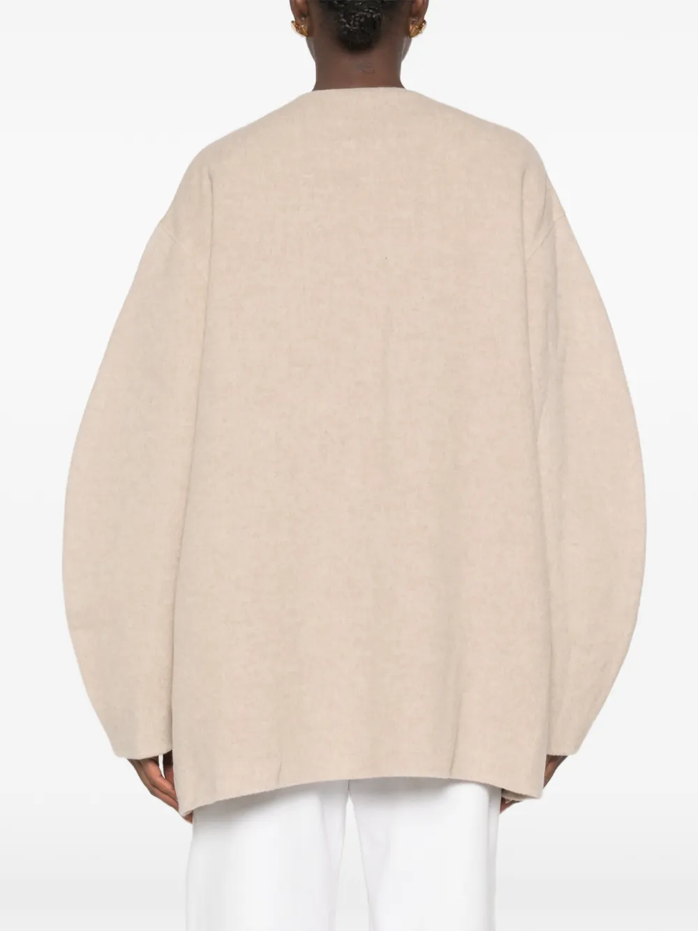RUOHAN Jas met V-hals en coconmouwen Beige