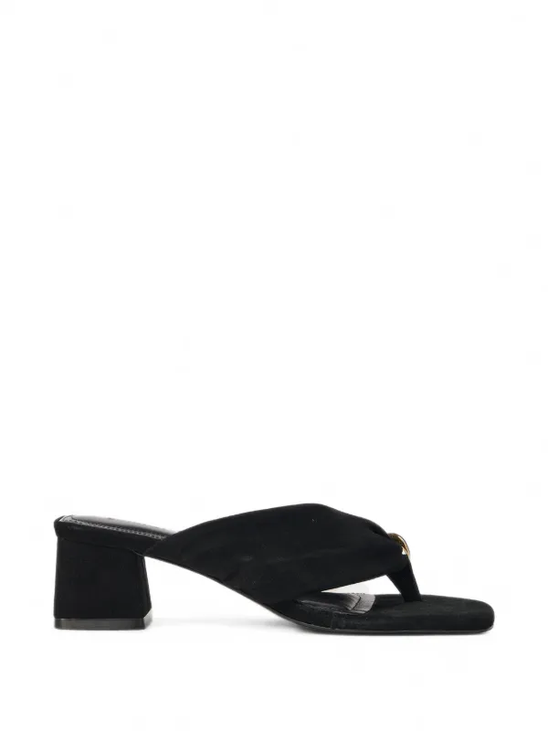 Simkhai Stella Block-heel Suede Sandals in Black