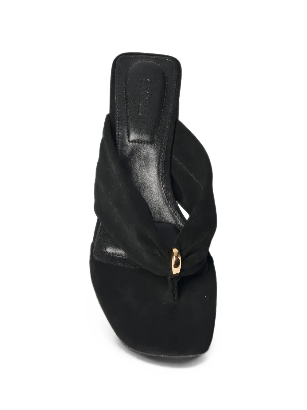 SIMKHAI Stella block-heel suede sandals Zwart