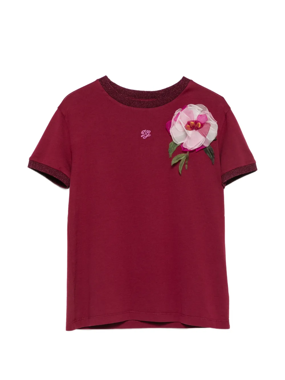 Dolce & Gabbana Kids T-shirt con applicazione - Rosso
