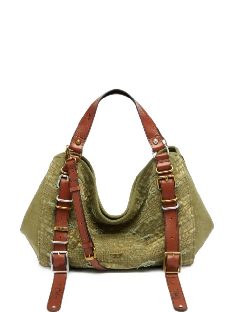 Diesel D-One-Medium top-handle bag in distressed canvas