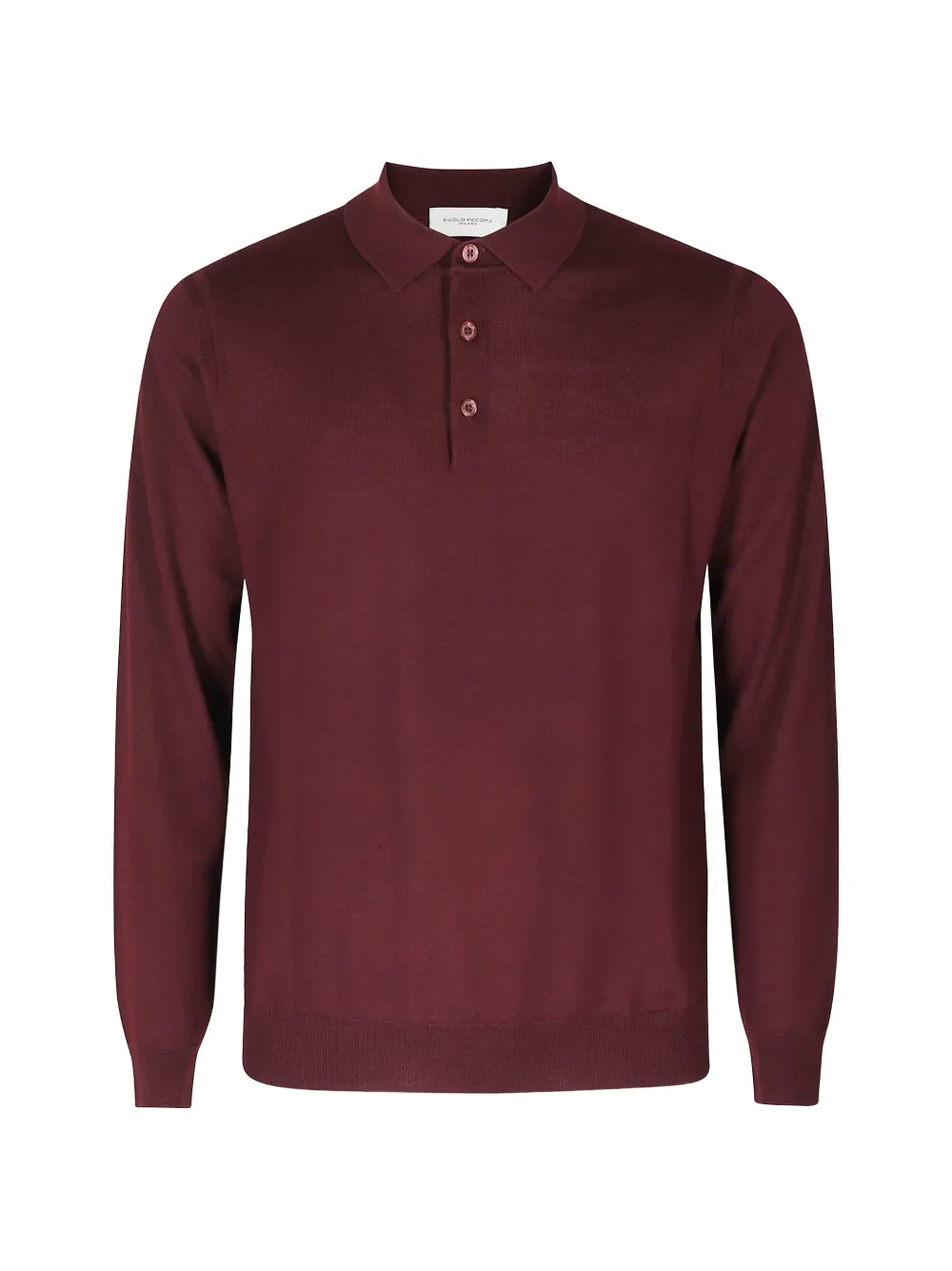 Paolo Pecora long-sleeve wool polo shirt Rood