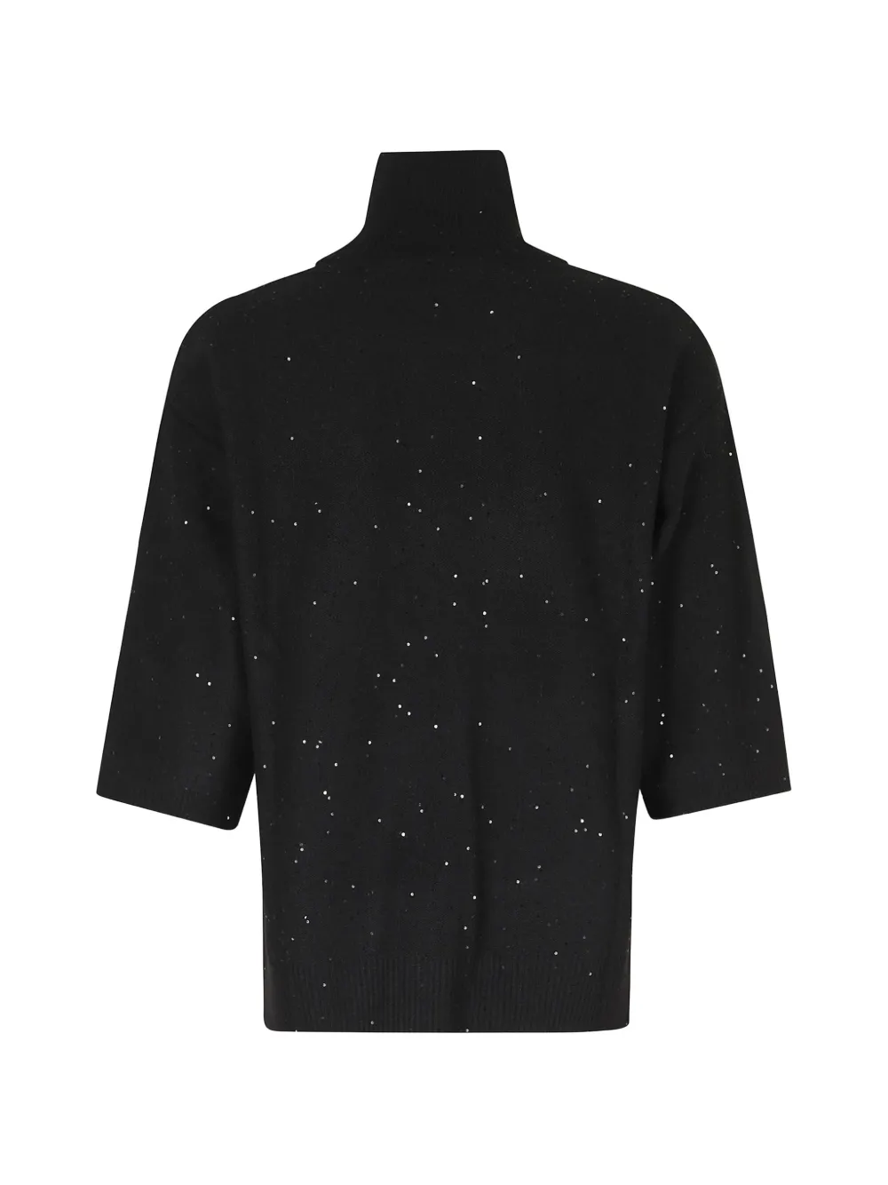 Seventy sequin-embellished roll-neck sweater Zwart