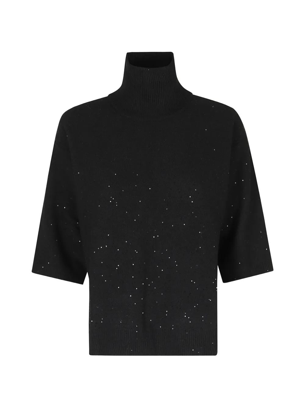 Seventy Sequin-embellished Roll-neck Sweater In Black