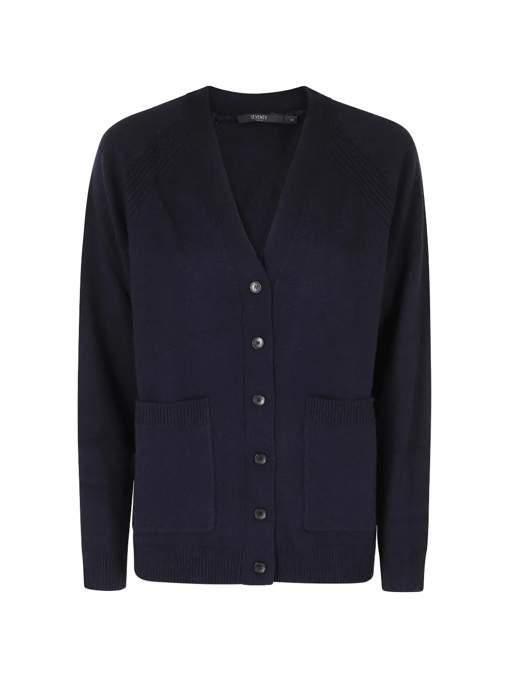 Seventy Button-up Patch-pocket Cardigan In Blue