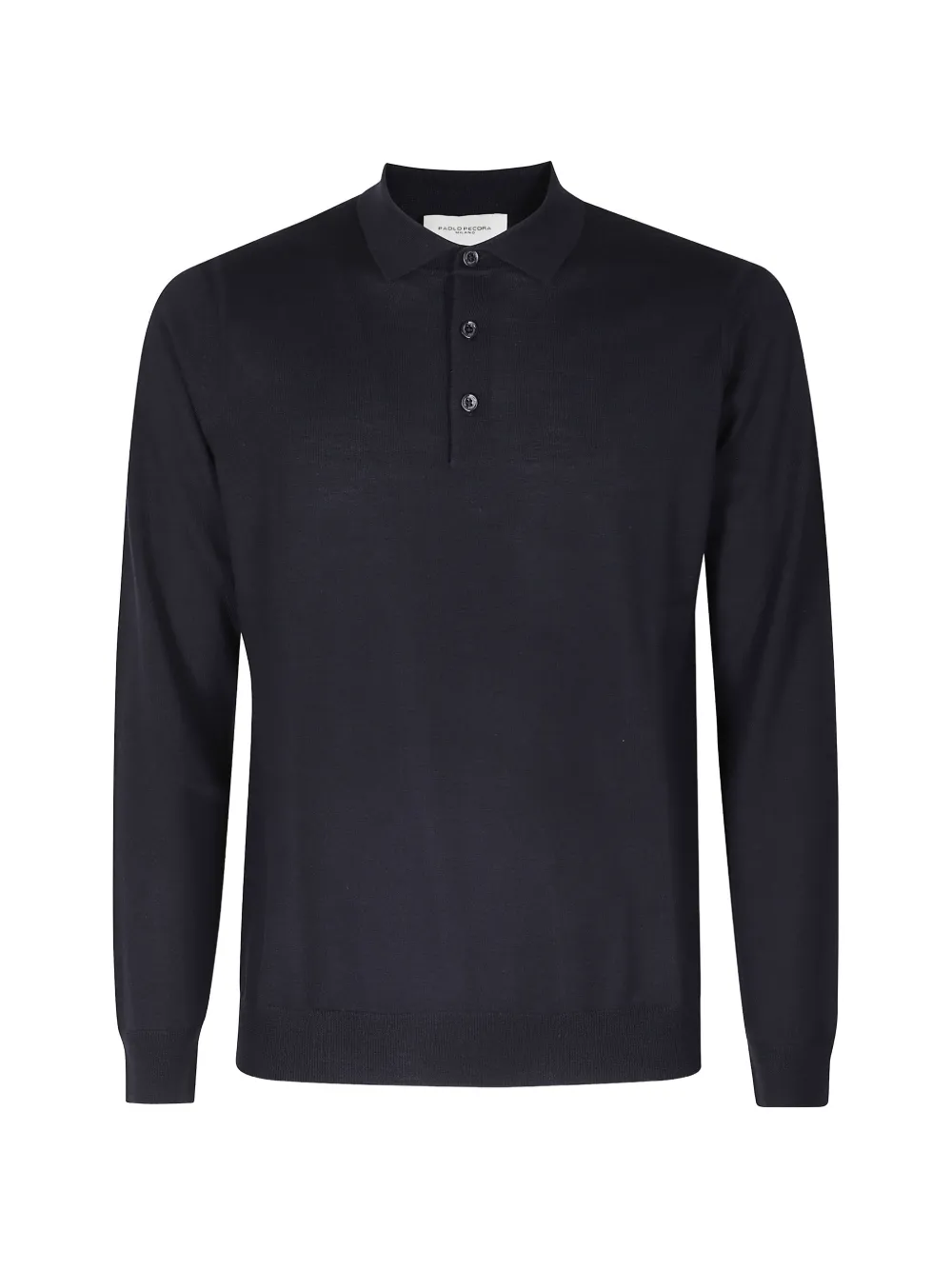 Paolo Pecora long-sleeve wool polo shirt Zwart