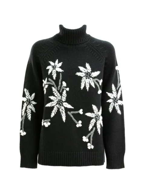 P.A.R.O.S.H. jersey con bordado floral y cuello vuelto