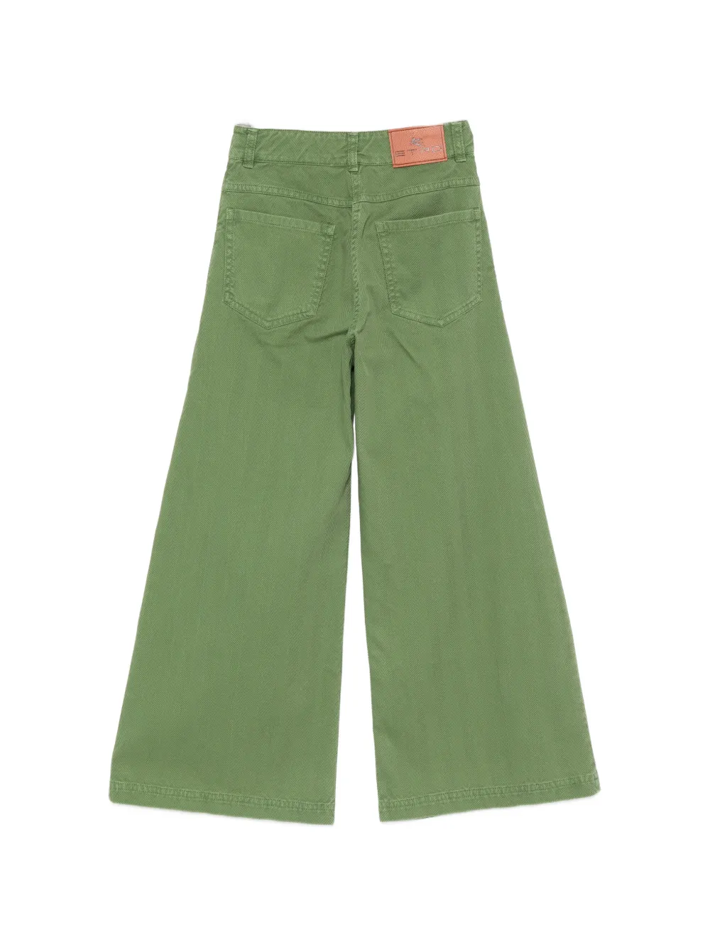 ETRO KIDS Broek met visgraatpatroon en wijde pijpen Groen