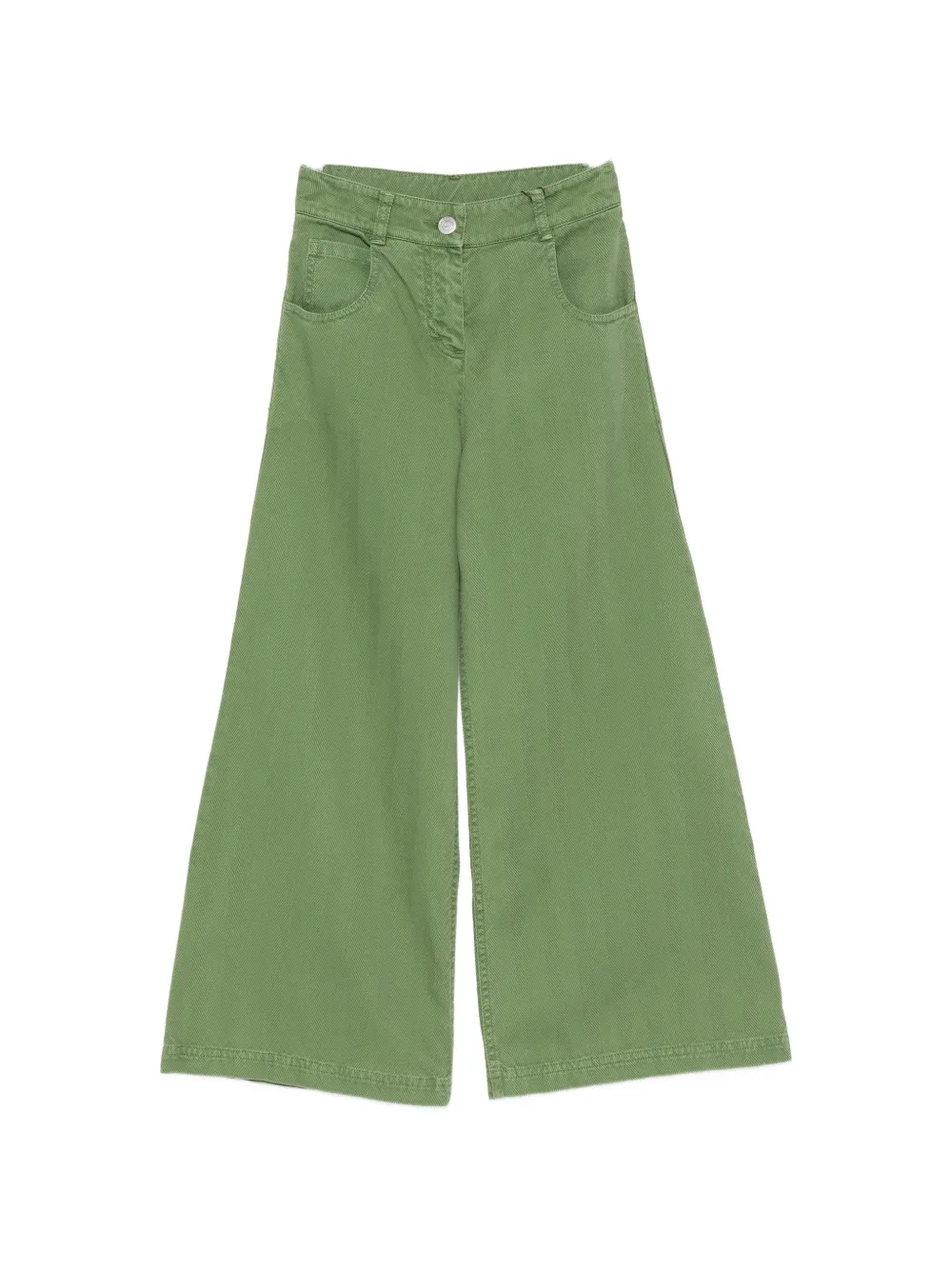 ETRO KIDS herringbone-pattern wide-leg trousers - Verde