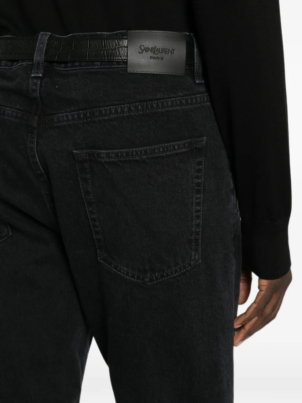 Saint Laurent logo-patch Jeans | Black | FARFETCH