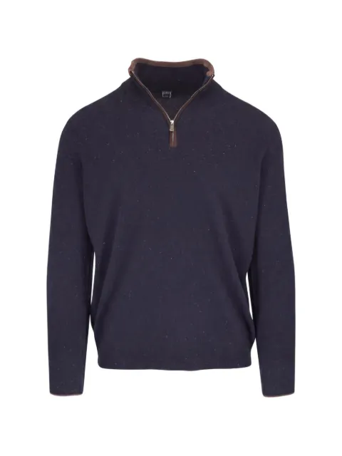 Fedeli Favonio speckled half-zip sweater