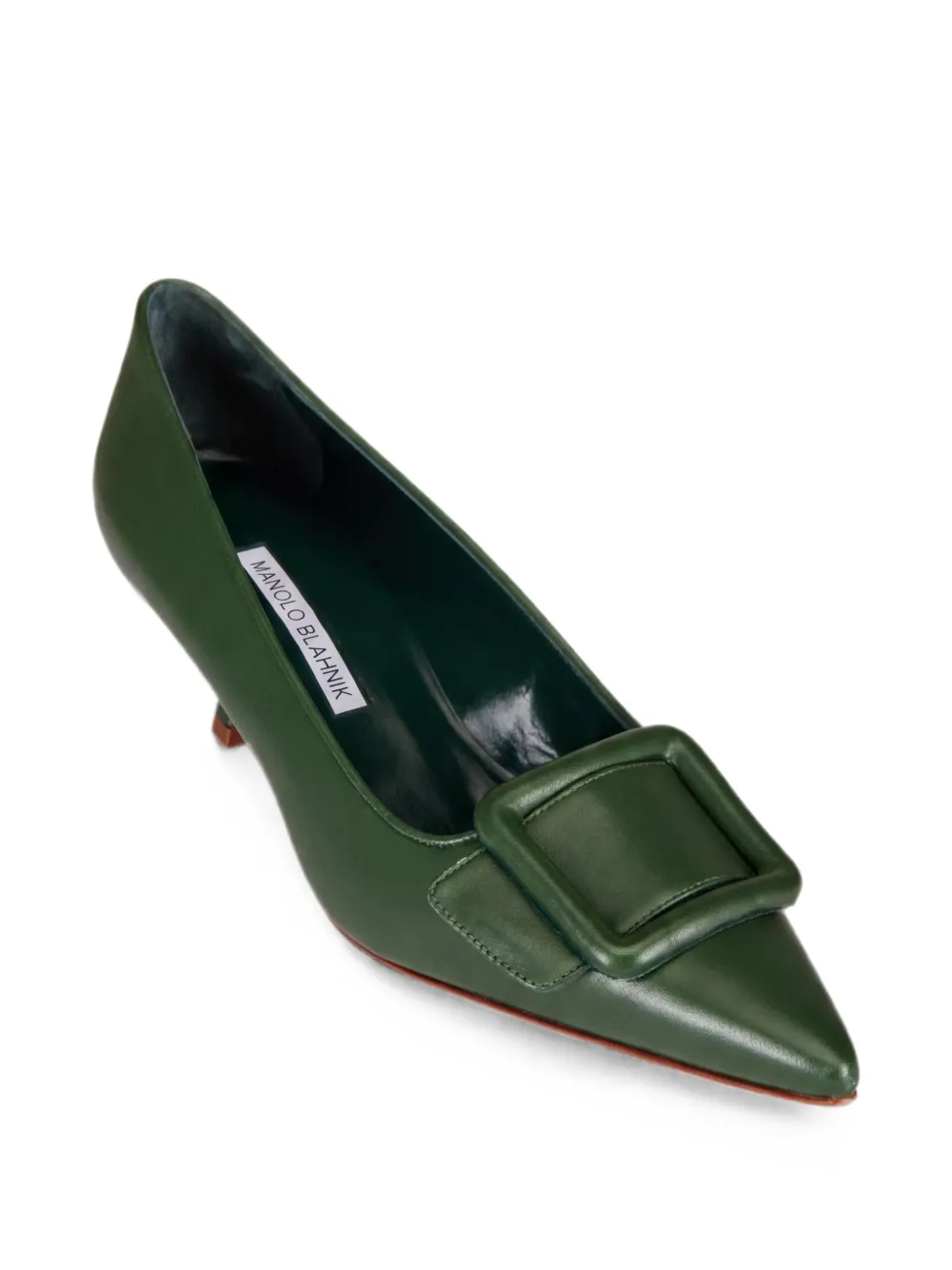 Manolo Blahnik Maysale buckle-detail pointed-toe pumps Groen